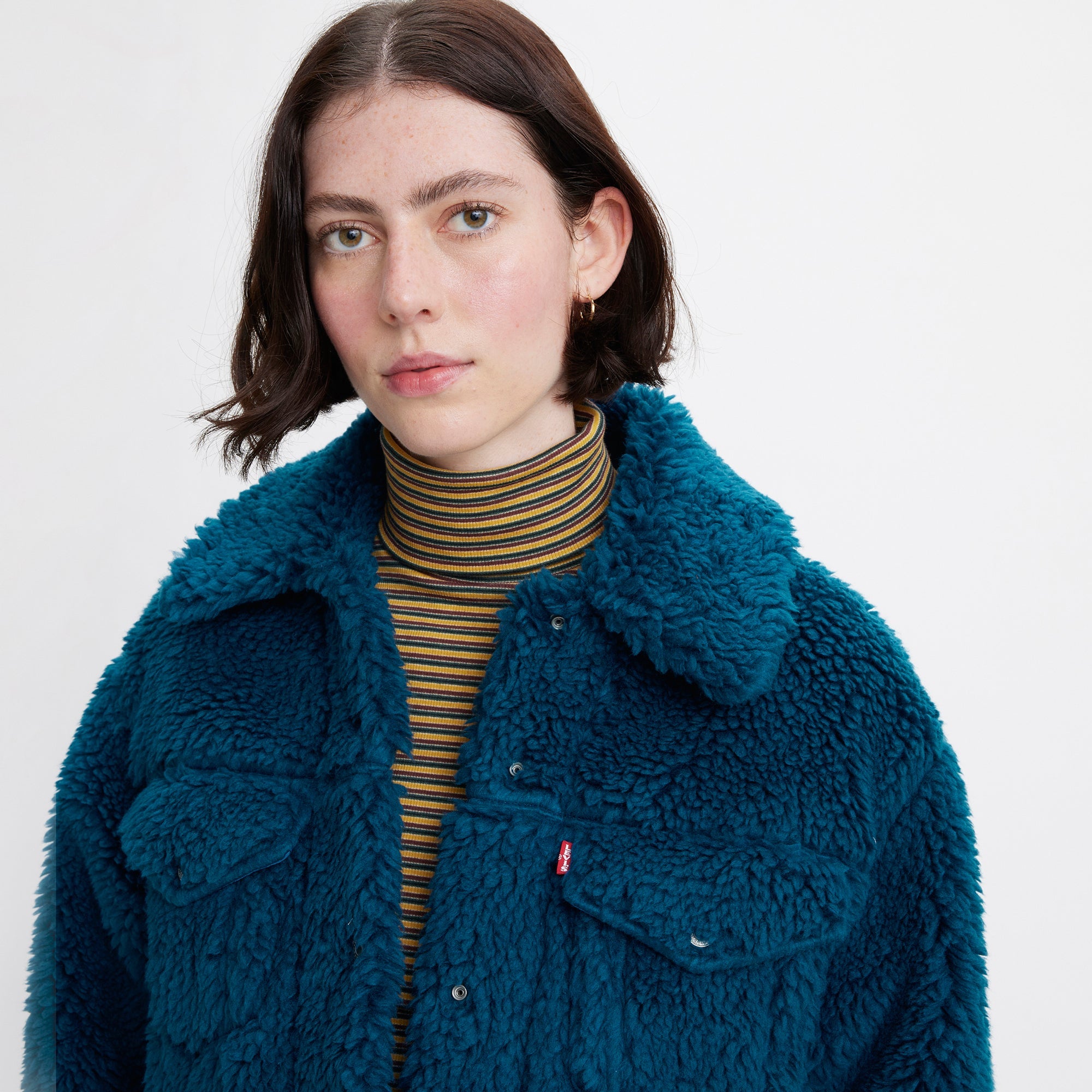 Levi s Women s Baby Bubble Sherpa Trucker Jacket Gibralter Sea Levi s HK Levi s Hong Kong