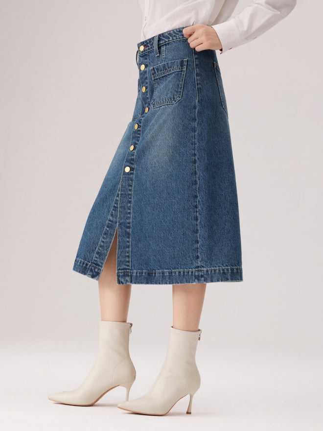 levi's® women's button-front denim skirt 006JO000127- Indigo  – Levi's Hong Kong