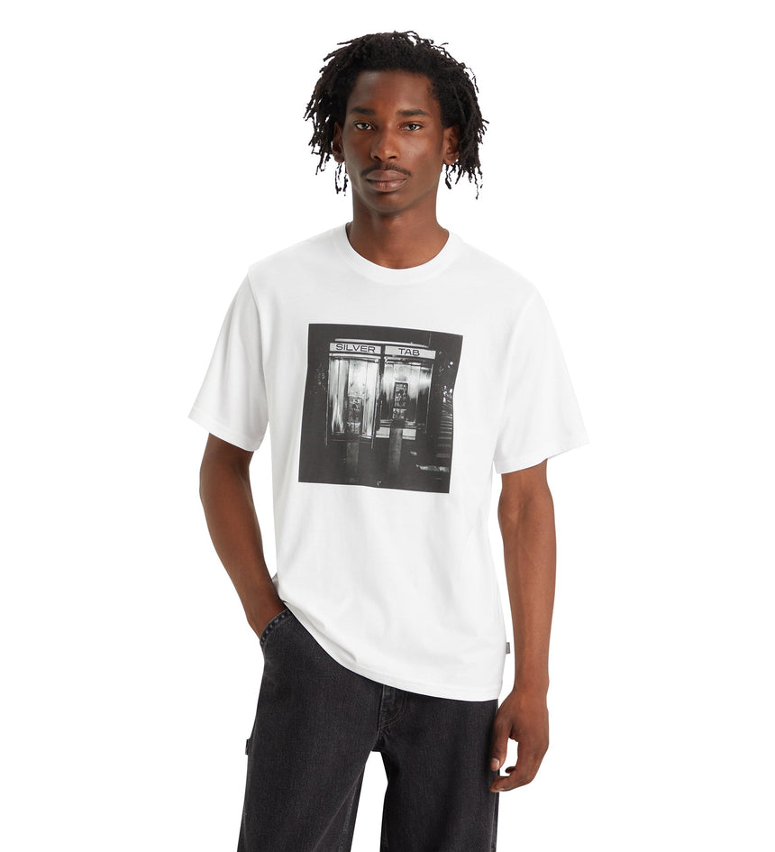 levi's® 寬鬆剪裁短袖圖案t恤 | 男裝 161431397S- Phone Booth Relaxed Fit Tee White+ - White – Levi's 香港