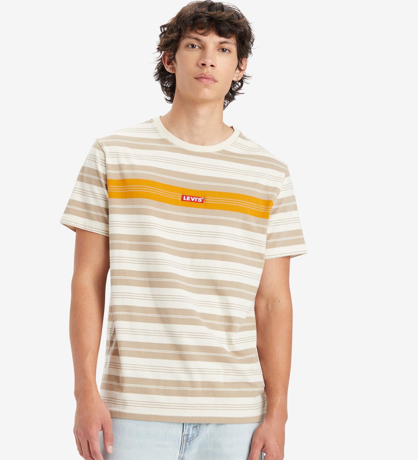 levi's®  寬鬆 baby tab 短袖 t 恤| 男裝 795540084XS- Ray Stripe Oatmeal – Levi's 香港