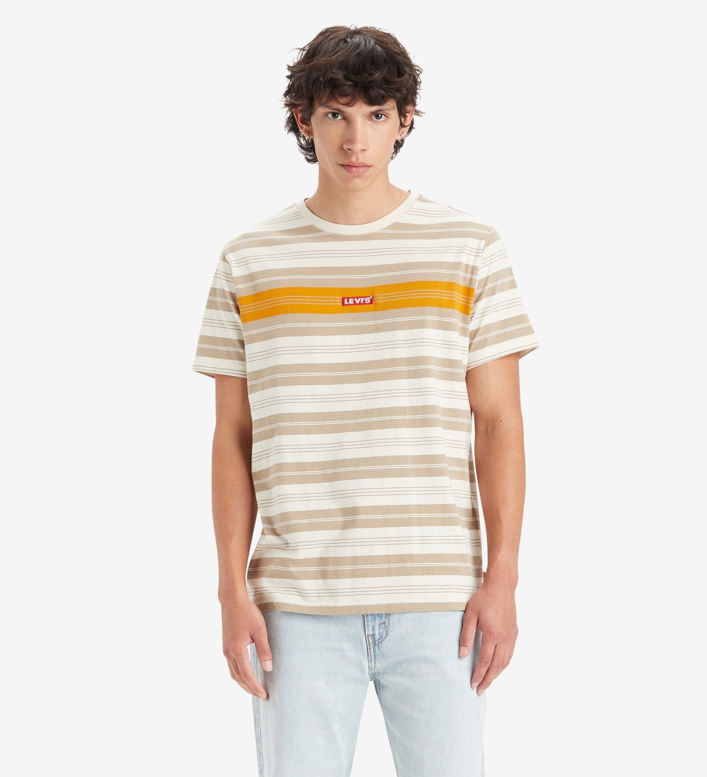 levi's®  寬鬆 baby tab 短袖 t 恤| 男裝 795540084XS- Ray Stripe Oatmeal – Levi's 香港