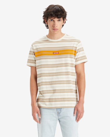 levi's® men's relaxed baby tab short-sleeve t-shirt 795540084XS- Ray Stripe Oatmeal  – Levi's Hong Kong