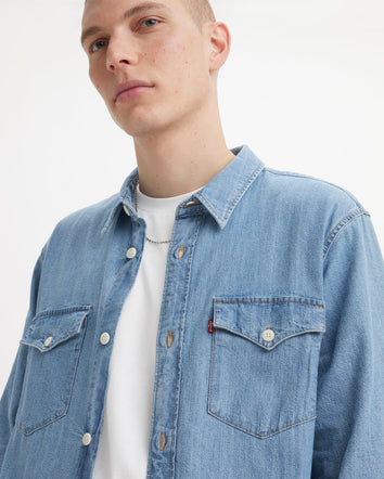 levi's® 寬鬆版型西部襯衫 | 男裝 A19190035XS- Kibler Indigo Mid Wash - Blue  – Levi's 香港