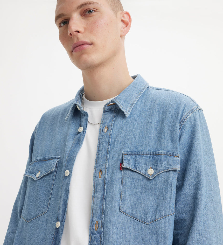 levi's® 寬鬆版型西部襯衫 | 男裝 A19190035XS- Kibler Indigo Mid Wash - Blue – Levi's 香港