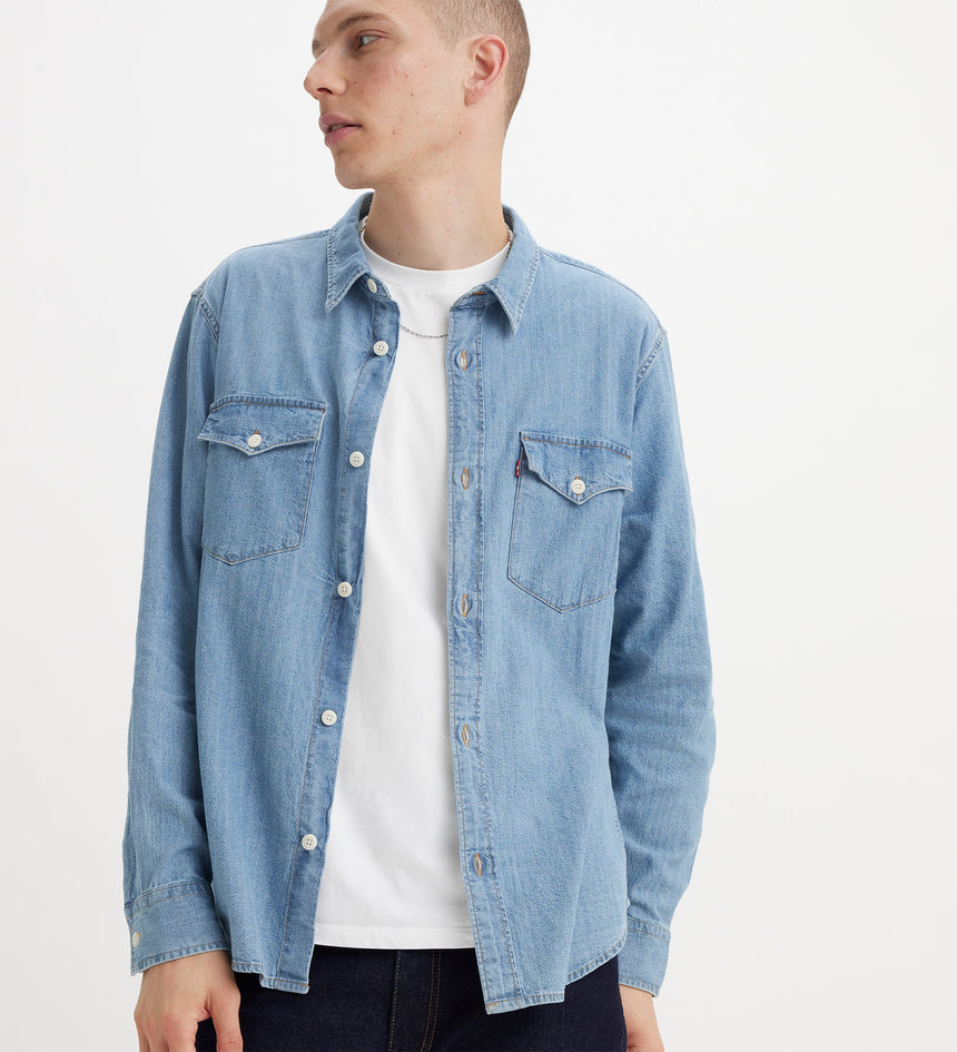 levi's® 寬鬆版型西部襯衫 | 男裝 A19190035XS- Kibler Indigo Mid Wash - Blue – Levi's 香港