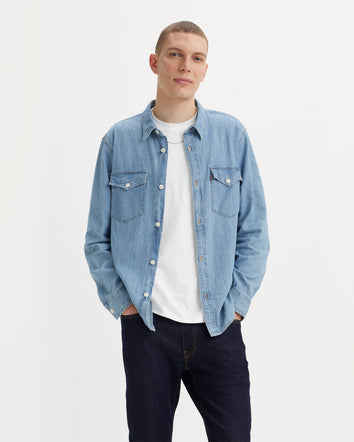 levi's® 寬鬆版型西部襯衫 | 男裝 A19190035XS- Kibler Indigo Mid Wash - Blue  – Levi's 香港