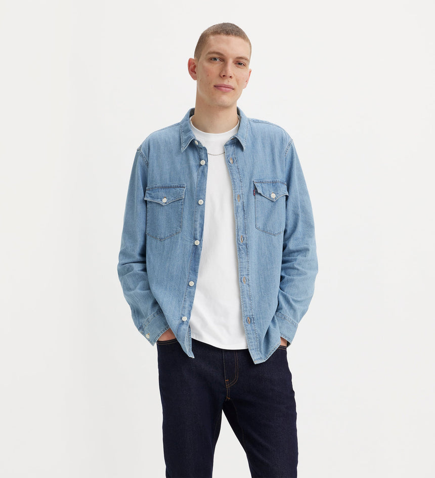 levi's® 寬鬆版型西部襯衫 | 男裝 A19190035XS- Kibler Indigo Mid Wash - Blue – Levi's 香港