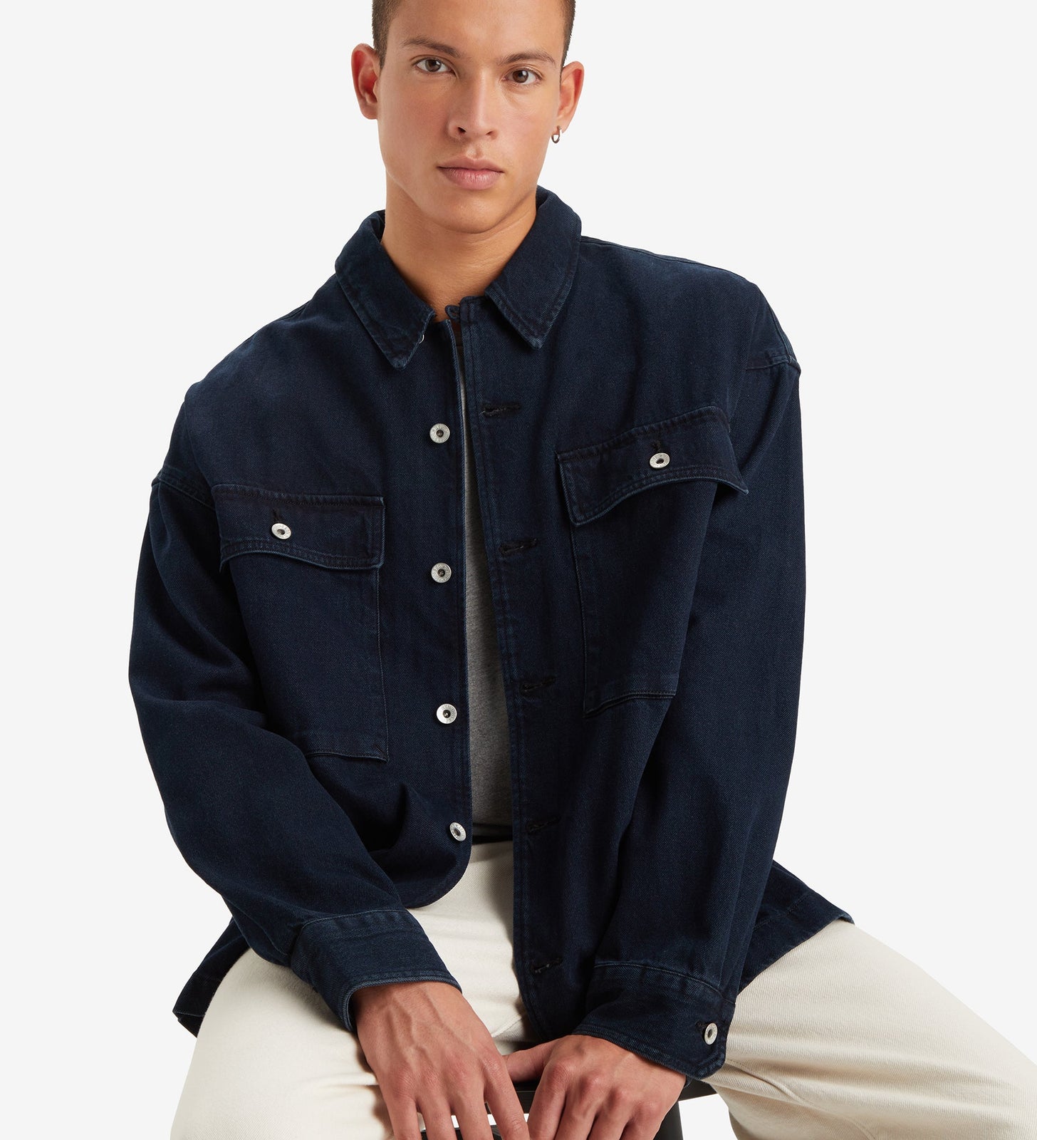 levi's® men's masonic patch pocket overshirt A57210004M- Wes Blue Black Overdye - Black – Levi's Hong Kong