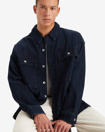 levi's® men's masonic patch pocket overshirt A57210004XS- Wes Blue Black Overdye - Black  – Levi's Hong Kong