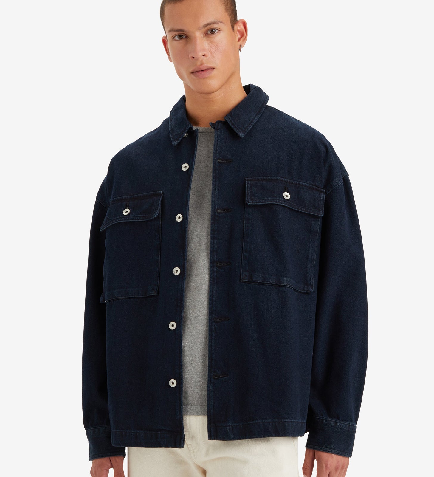 levi's® men's masonic patch pocket overshirt A57210004M- Wes Blue Black Overdye - Black – Levi's Hong Kong