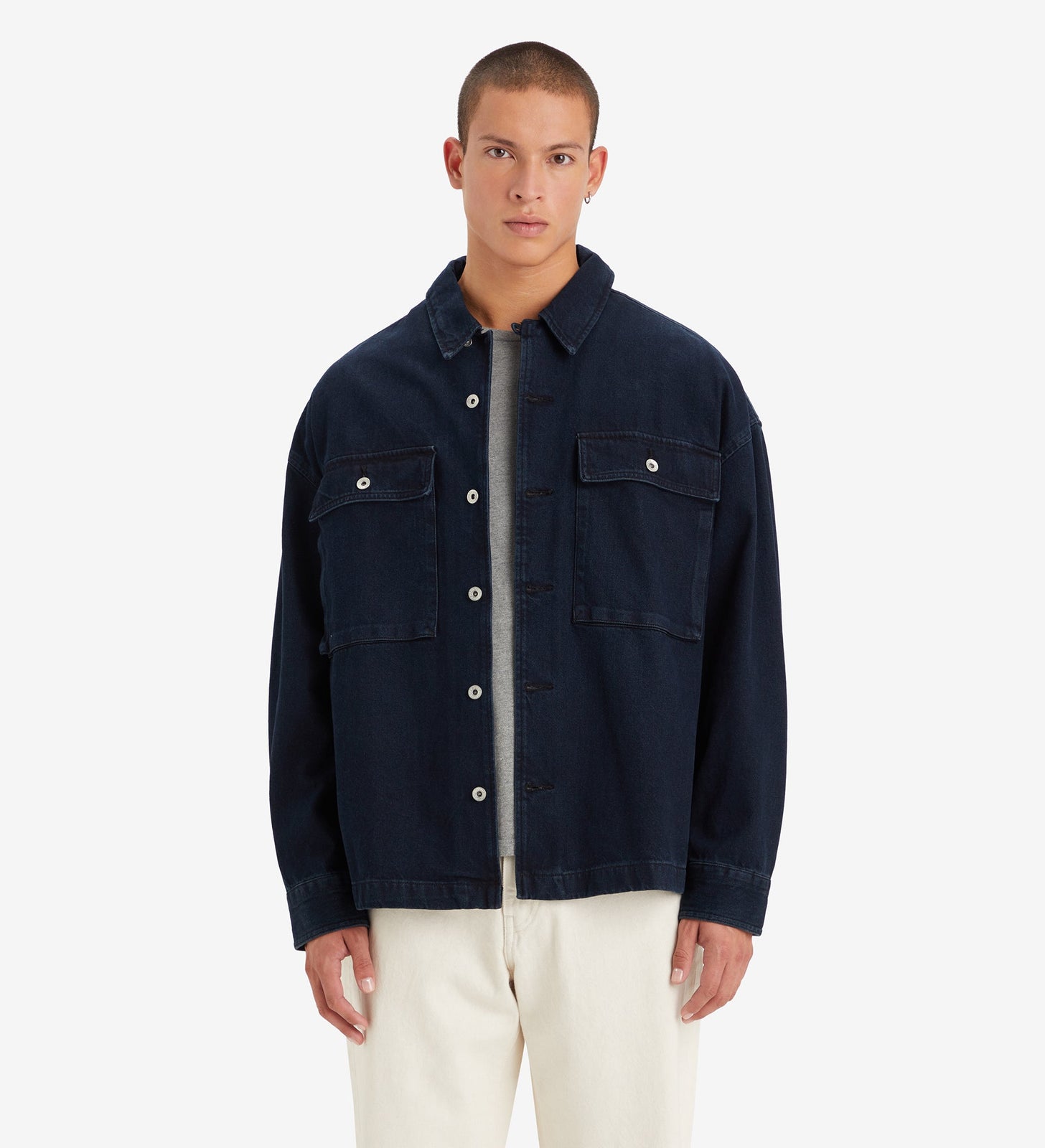 levi's® men's masonic patch pocket overshirt A57210004M- Wes Blue Black Overdye - Black – Levi's Hong Kong
