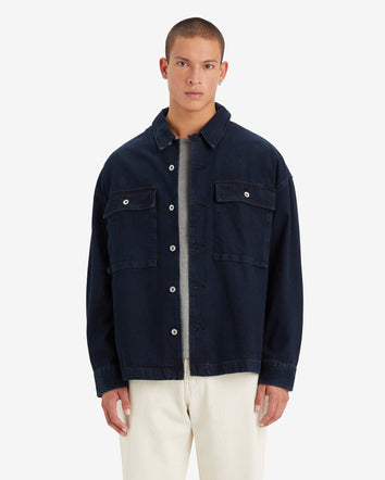levi's® men's masonic patch pocket overshirt A57210004XS- Wes Blue Black Overdye - Black  – Levi's Hong Kong