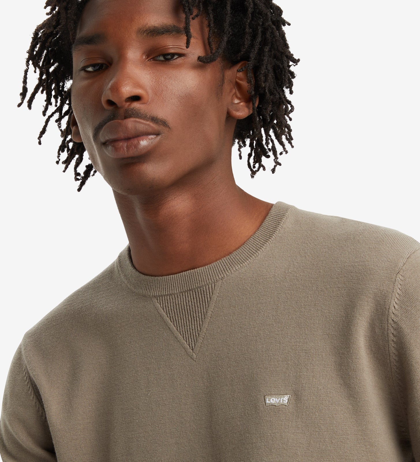 levi's® men's lightweight housemark sweater A72070004XS- Smokey Olive – Levi's Hong Kong
