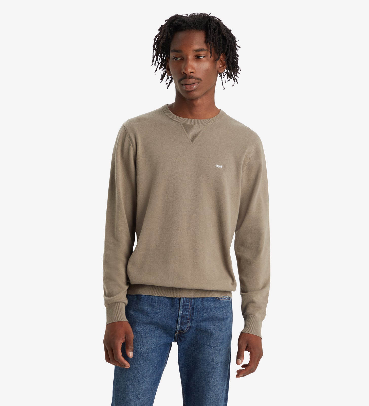levi's® men's lightweight housemark sweater A72070004XS- Smokey Olive – Levi's Hong Kong