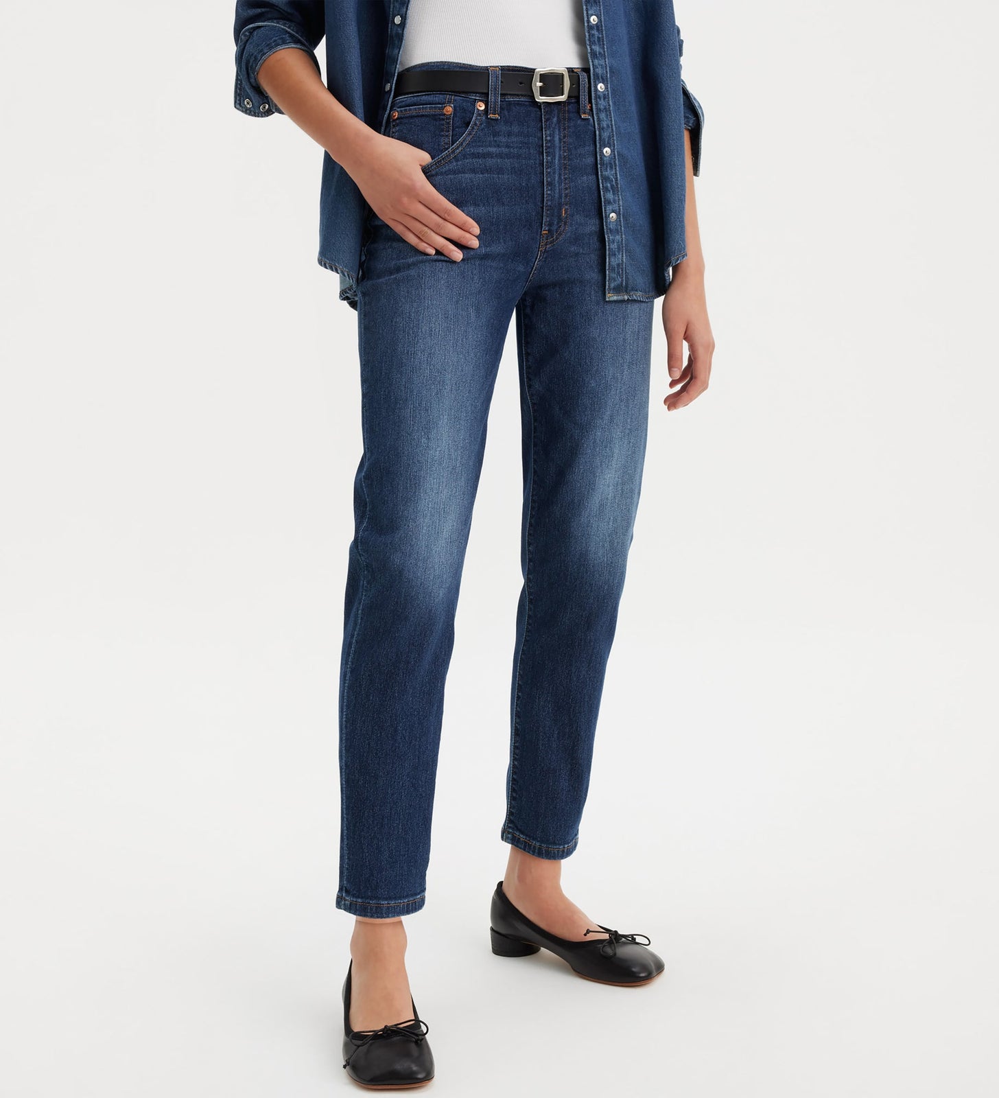 levi's® 高腰男友 boyfriend 牛仔褲 | 女裝 8587301302427 Cool I Am In Paradise - Dark Indigo - Worn In – Levi's 香港
