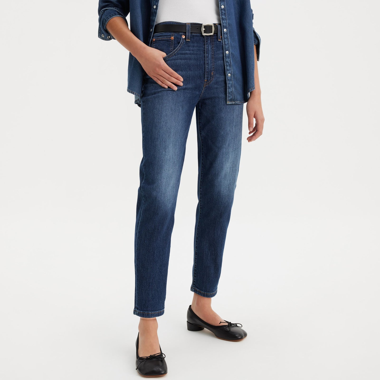 levi's® women's high-rise boyfriend jeans 8587301302427 Cool I Am In Paradise - Dark Indigo - Worn In – Levi's Hong Kong