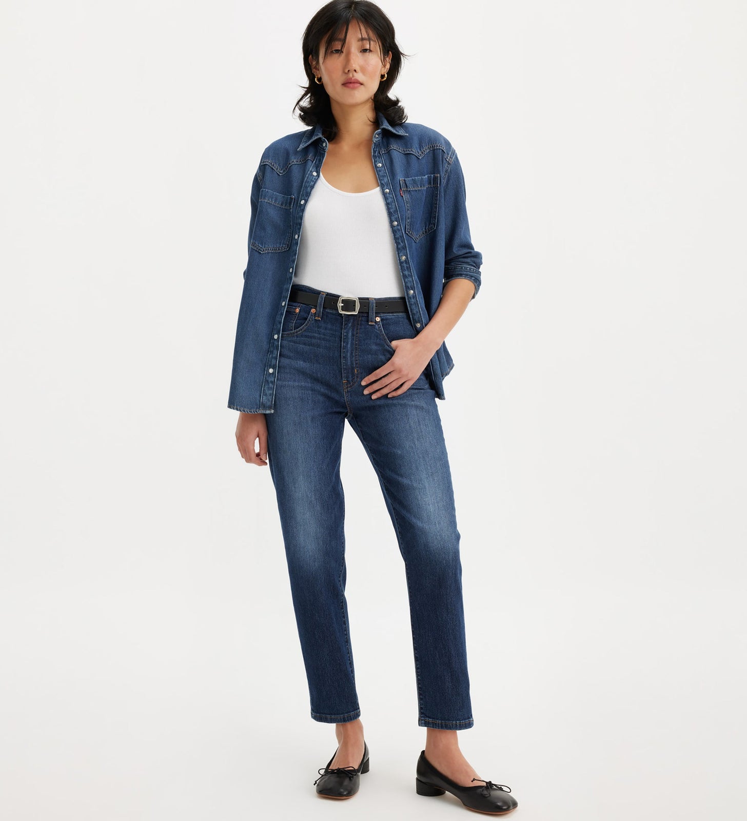 levi's® 高腰男友 boyfriend 牛仔褲 | 女裝 8587301302427 Cool I Am In Paradise - Dark Indigo - Worn In – Levi's 香港