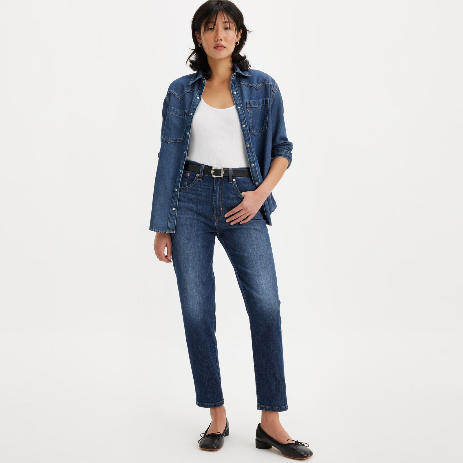 levi's® women's high-rise boyfriend jeans 8587301302427 Cool I Am In Paradise - Dark Indigo - Worn In – Levi's Hong Kong