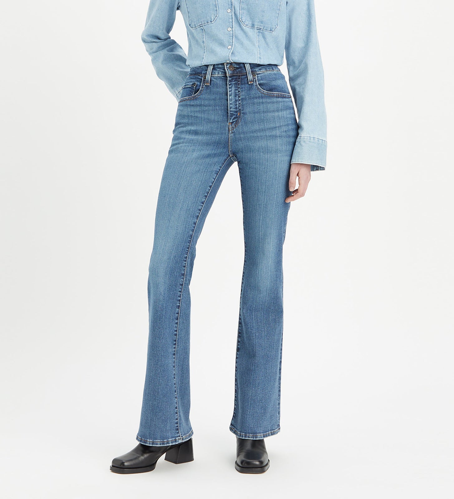 levi's® 726 高腰喇叭牛仔褲 | 女裝 A341000262430 Blue Wave Mid – Levi's 香港