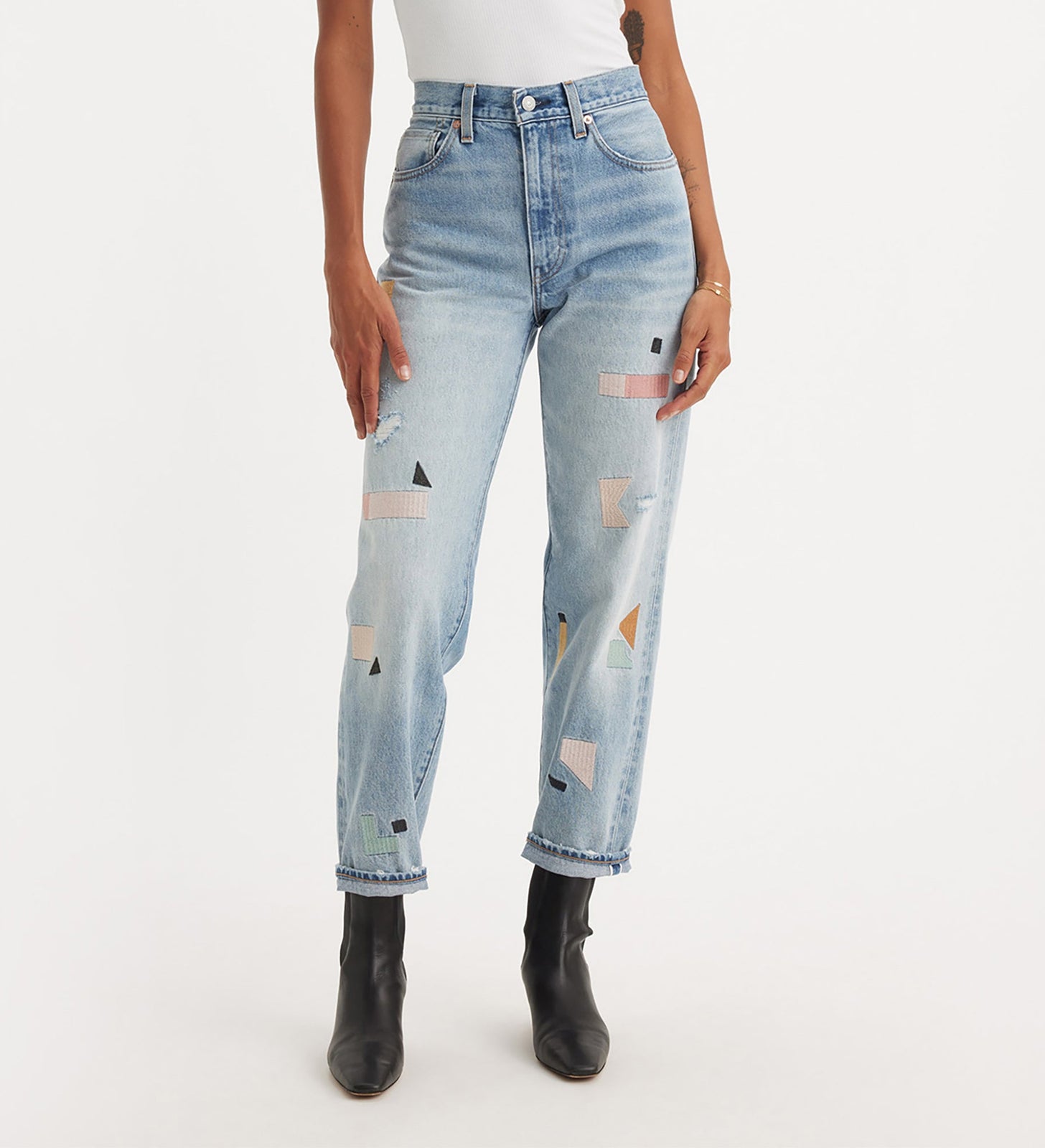 levi's® 日本製直筒牛仔褲 | 女裝 A588800022327 MOJ Kamifubuki - Med Indigo - Worn In – Levi's 香港