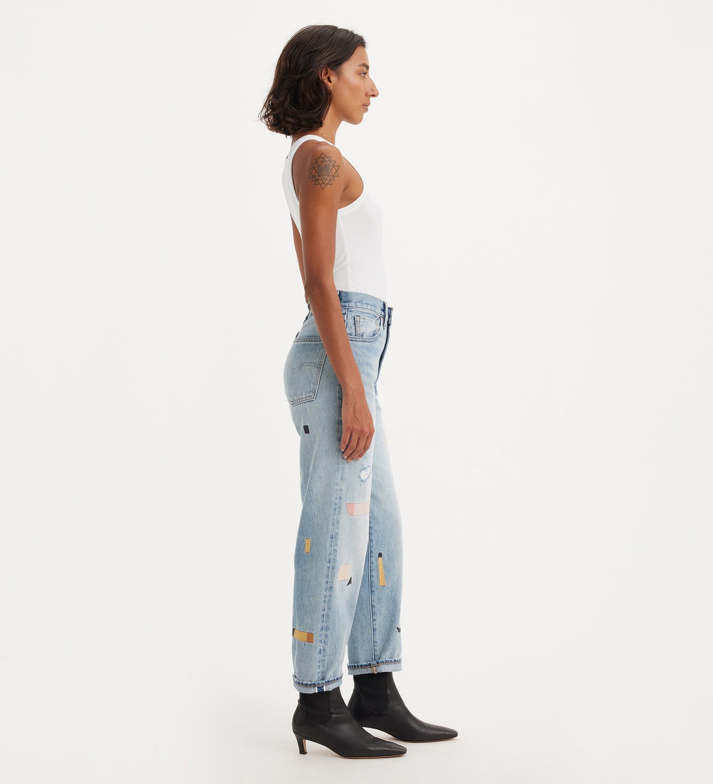 levi's® 日本製直筒牛仔褲 | 女裝 A588800022327 MOJ Kamifubuki - Med Indigo - Worn In – Levi's 香港