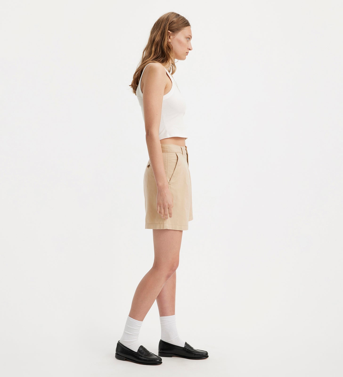 levi's® women's pleated trouser shorts A7538000224- Safari – Levi's Hong Kong
