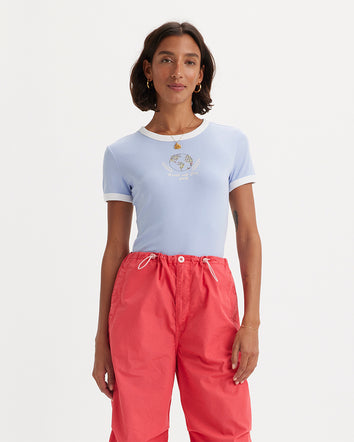 levi's® women's graphic rickie t-shirt A35190016S- Blue  – Levi's Hong Kong