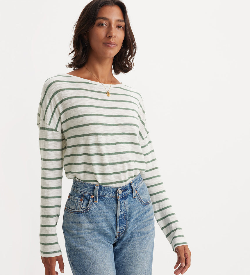 levi's® women's margot long-sleeve t-shirt A72480001XS- Saint Stripe Dark Forest – Levi's Hong Kong