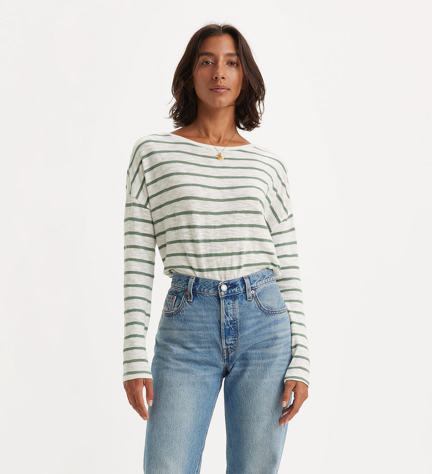 levi's® women's margot long-sleeve t-shirt A72480001XS- Saint Stripe Dark Forest – Levi's Hong Kong