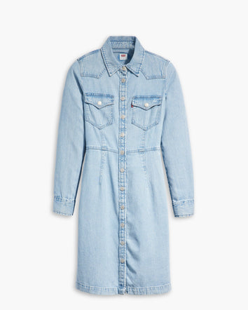 levi's® 牛仔西式連身裙 | 女裝 A75650001XXS- Medium Indigo - Worn In - Blue  – Levi's 香港