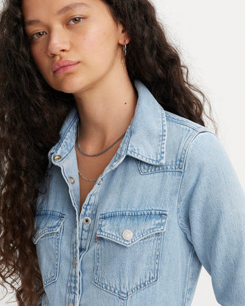 levi's® 牛仔西式連身裙 | 女裝 A75650001XXS- Medium Indigo - Worn In - Blue  – Levi's 香港