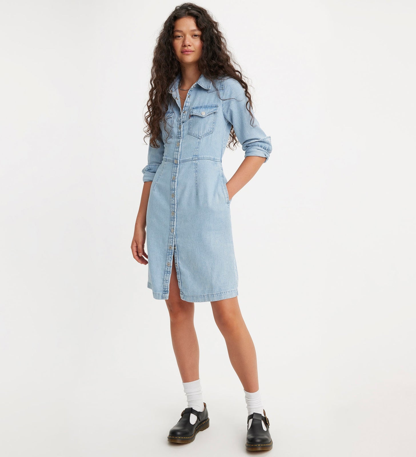 levi's® 牛仔西式連身裙 | 女裝 A75650001XXS- Medium Indigo - Worn In - Blue – Levi's 香港