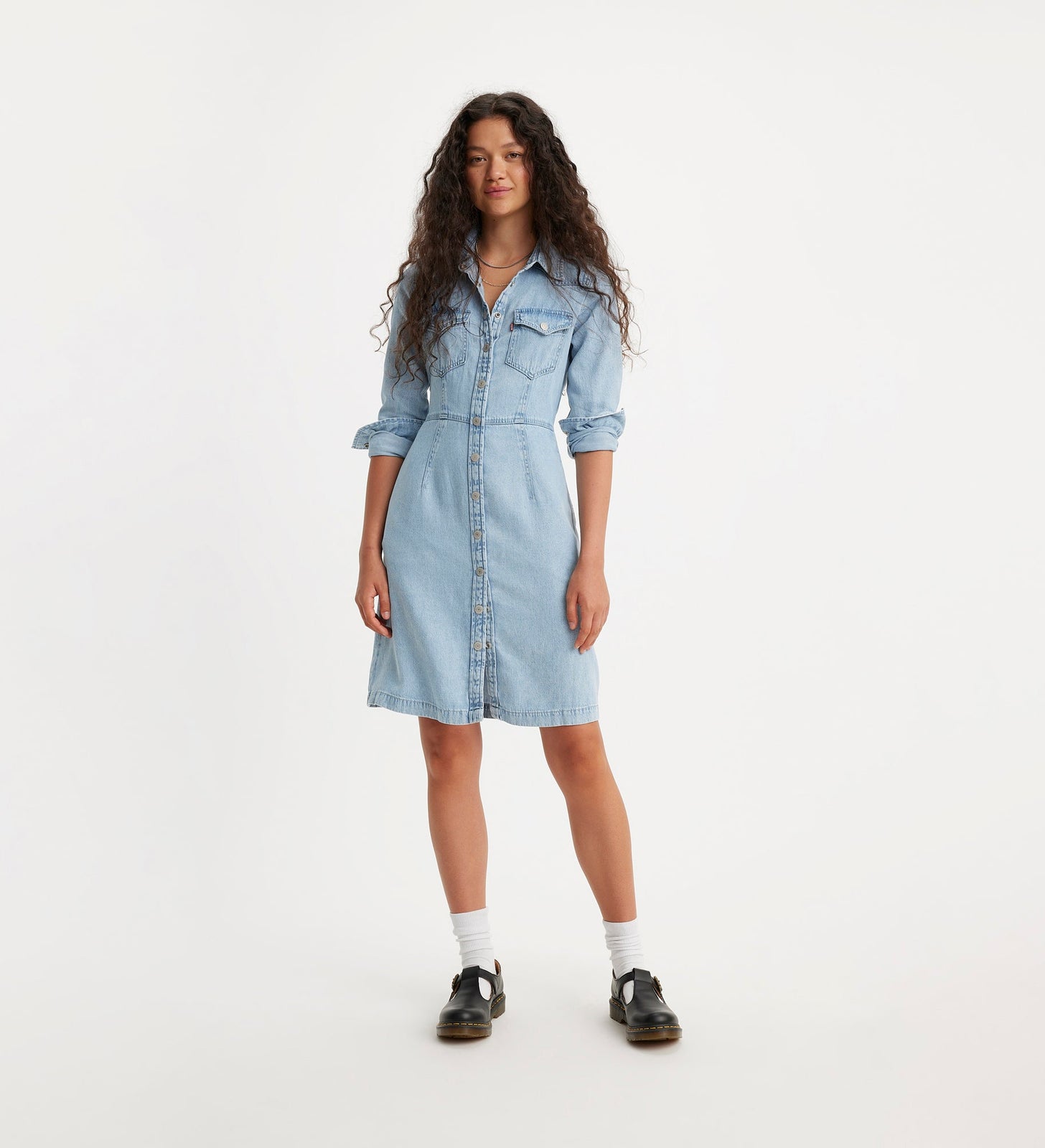 levi's® 牛仔西式連身裙 | 女裝 A75650001XXS- Medium Indigo - Worn In - Blue – Levi's 香港