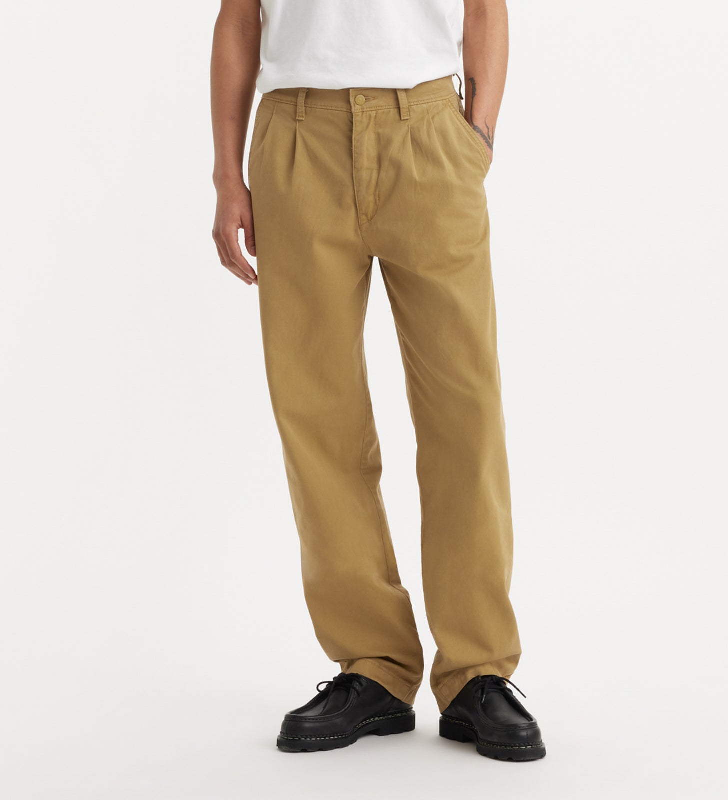 levi's® men's xx chino loose straight pleated pants A921100062832 British Khaki Non-stretch Twill Garment Dye – Levi's Hong Kong
