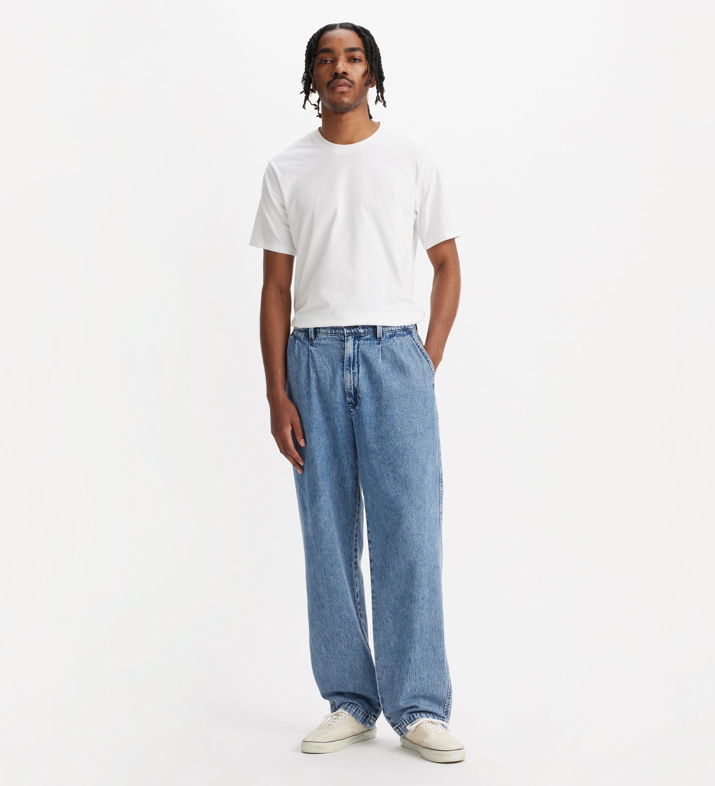 levi's® men's xx chino loose straight pleated pants A921100083032 Quarter Past Mid-Wash Denim – Levi's Hong Kong