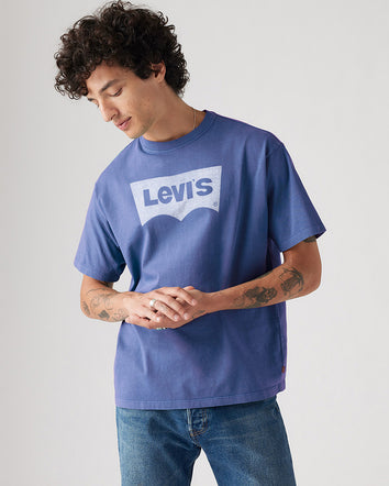 levi's® men's graphic vintage fit t-shirt 873730211XS- Wonky Batwing Garment Dye Bleached Denim  – Levi's Hong Kong
