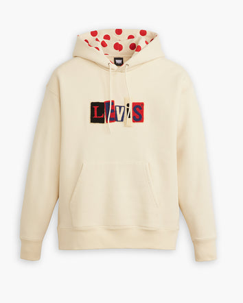 levi’s® skateboarding men’s hooded sweatshirt A10080014S- Angora Dots Cream And Red  – Levi's Hong Kong