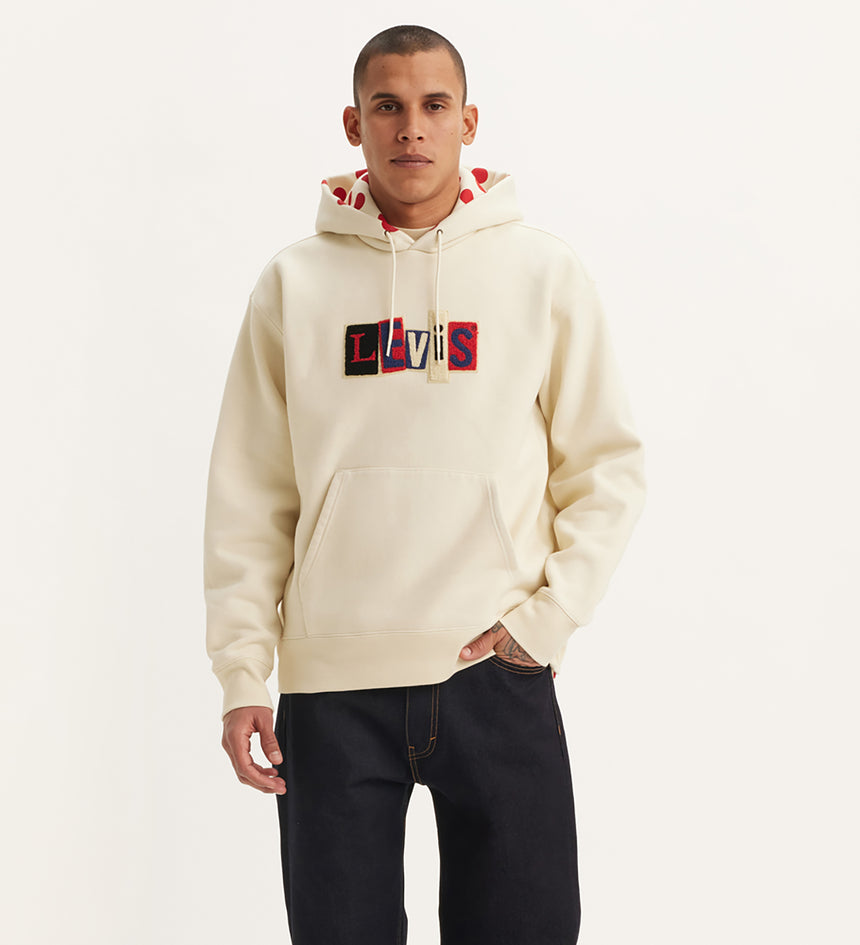 levi’s® skateboarding men’s hooded sweatshirt A10080014S- Angora Dots Cream And Red – Levi's Hong Kong