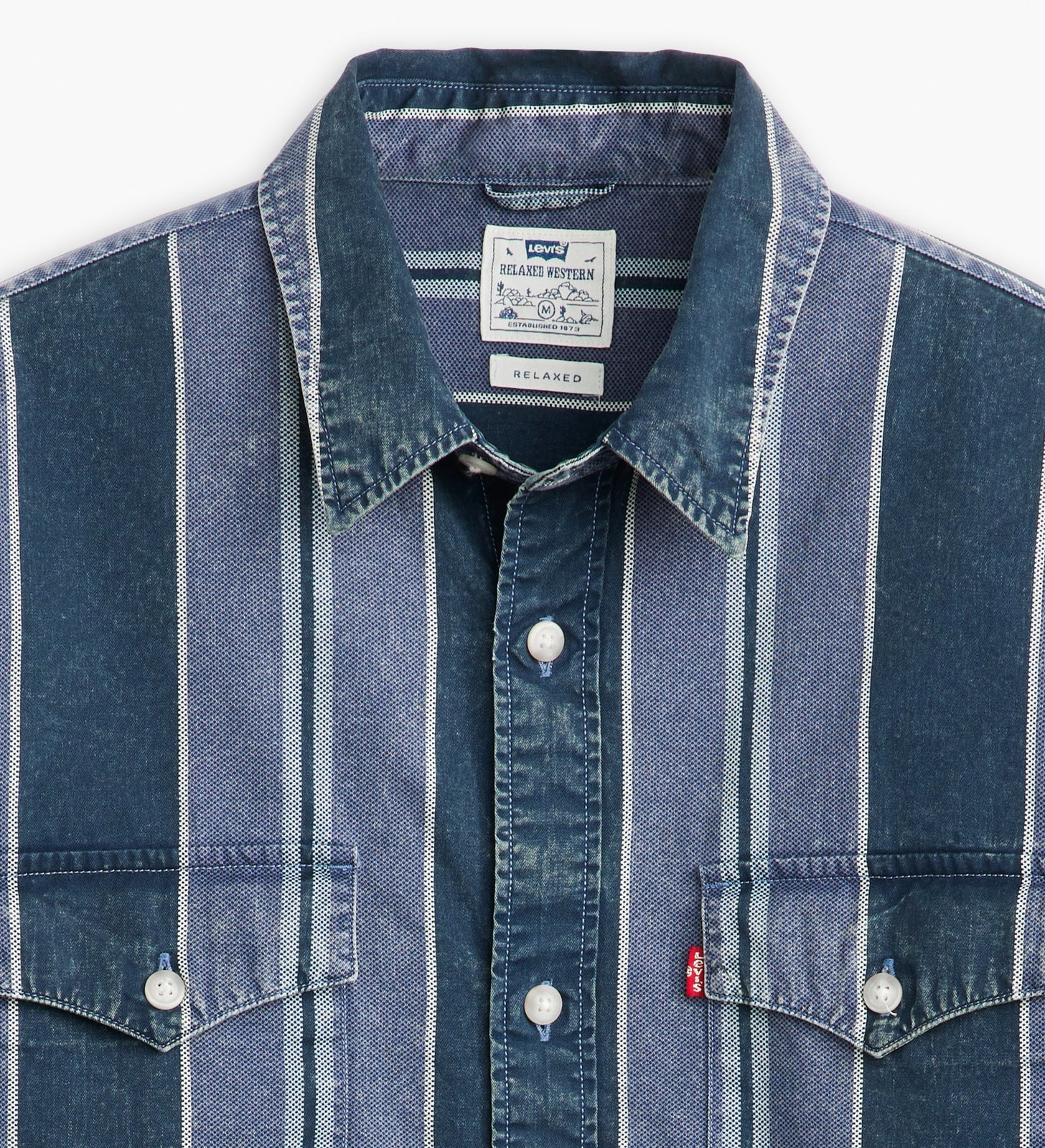 levi's® men's relaxed fit western shirt A19190040S- Carson Stripe Dress Blues – Levi's Hong Kong