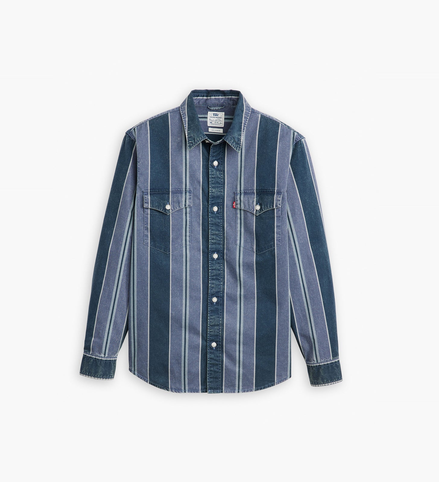 levi's® men's relaxed fit western shirt A19190040S- Carson Stripe Dress Blues – Levi's Hong Kong