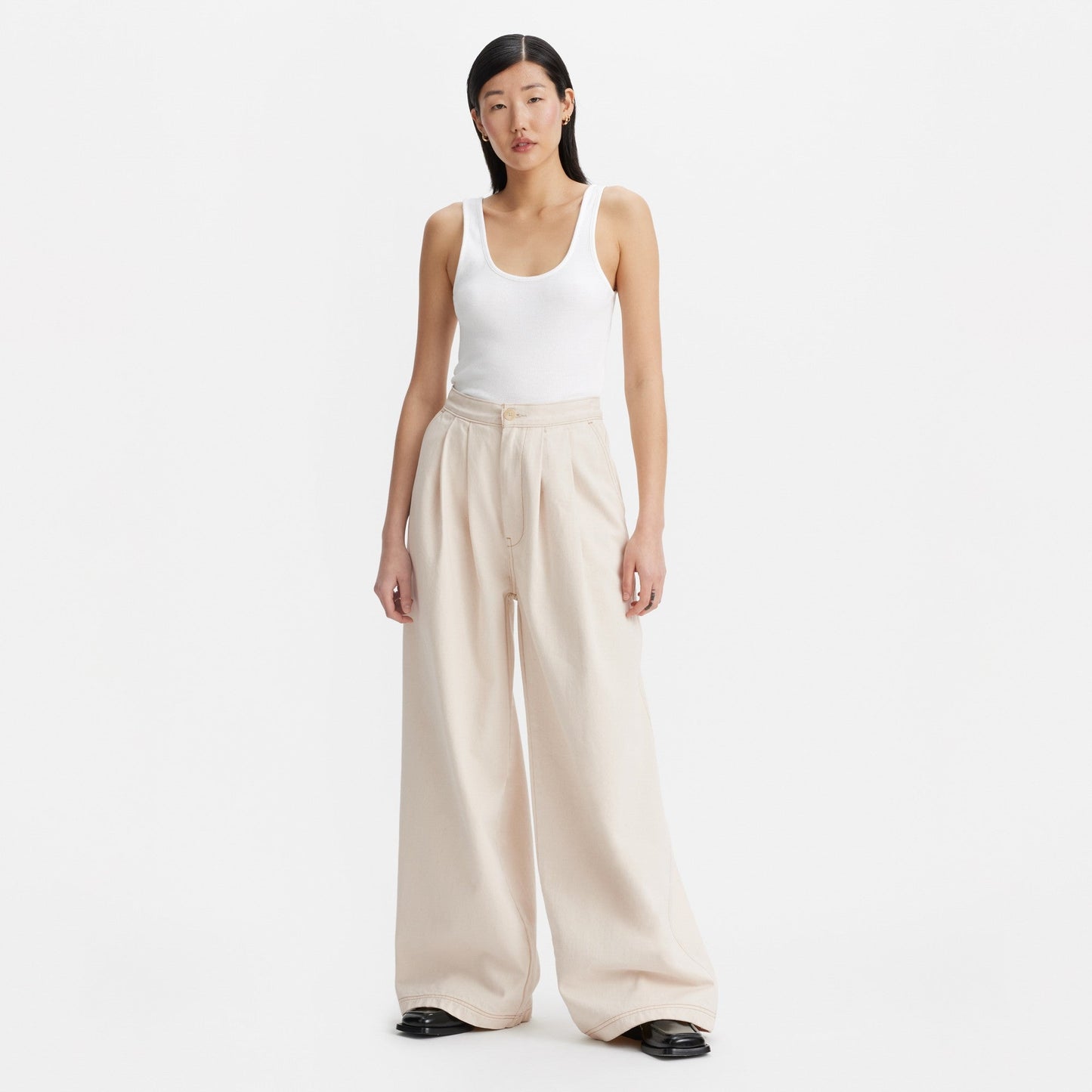 Levi’s® 日本布料牛仔褶皺長褲| 女裝