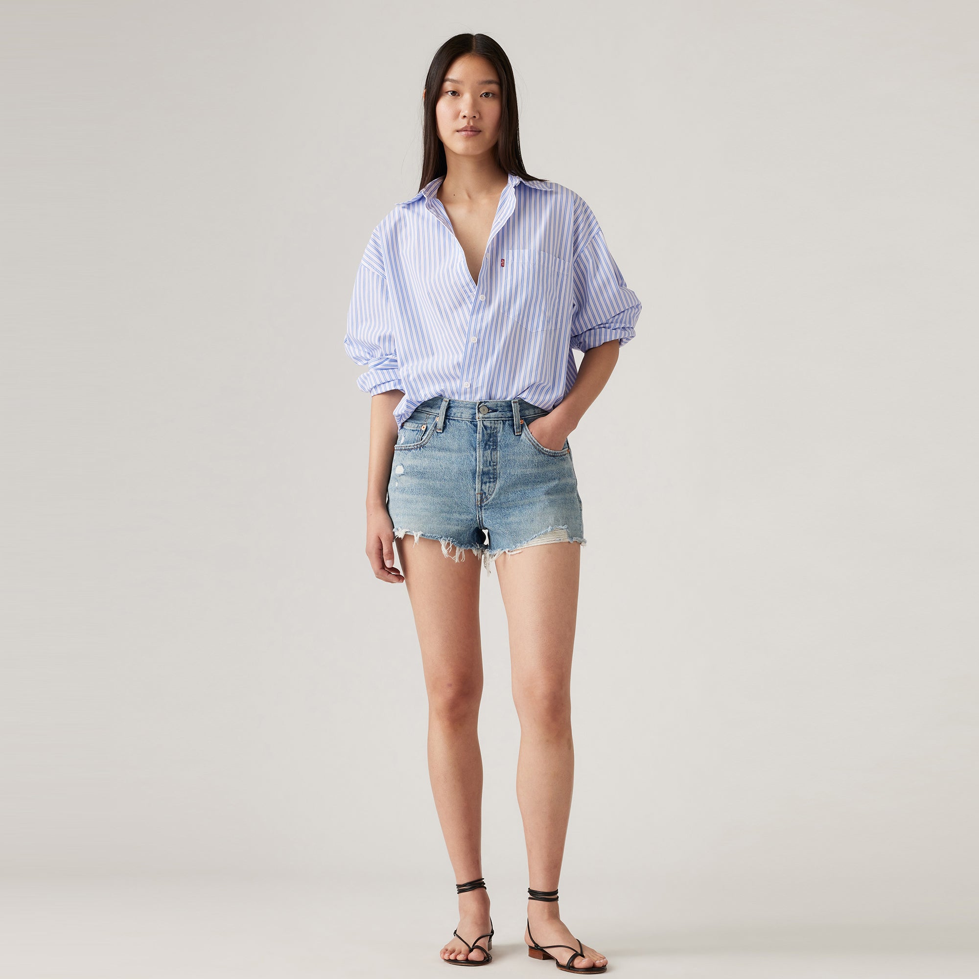 Levi's 501 cutoff shorts blue explorer store