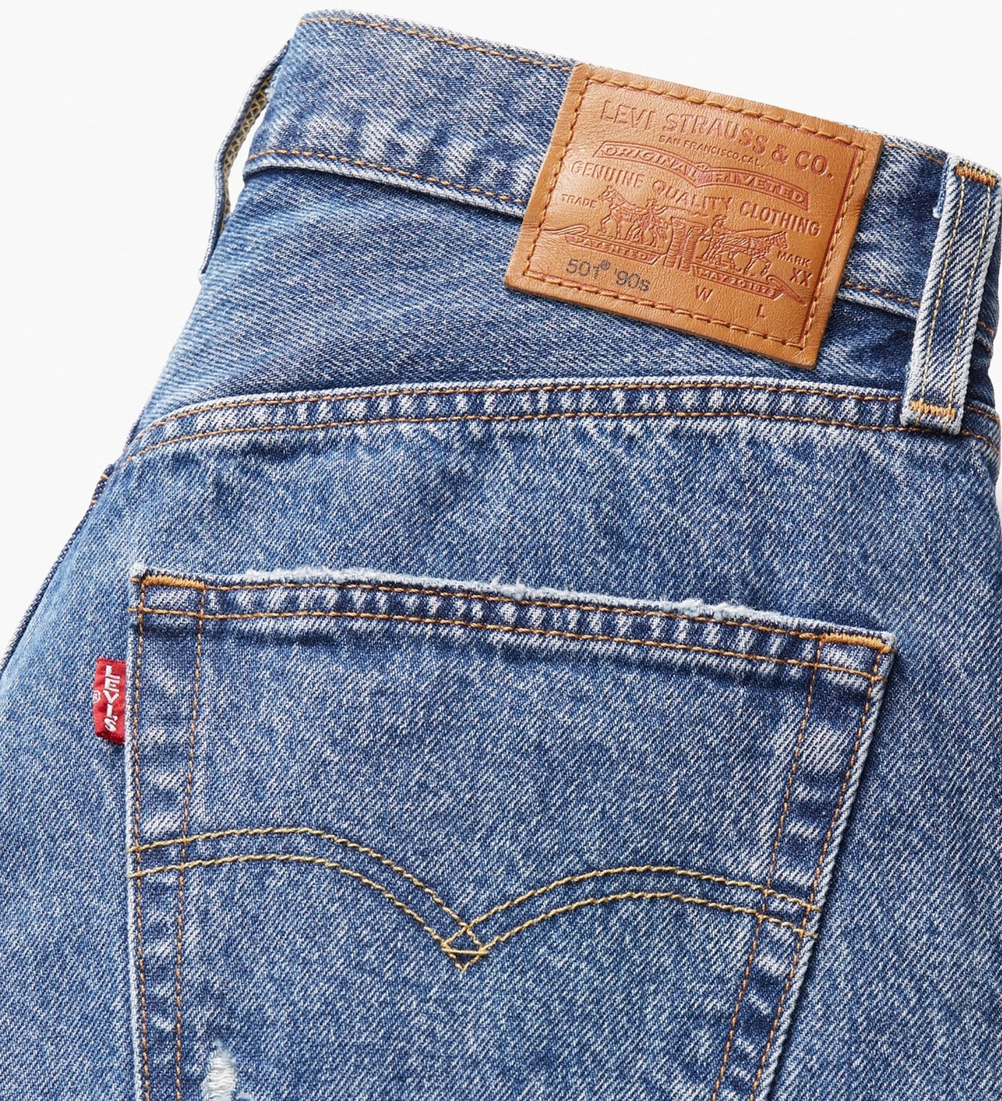 levi's® 501 90年代 直腳剪裁牛仔褲 | 女裝 A195900522428 Micro Damage – Levi's 香港
