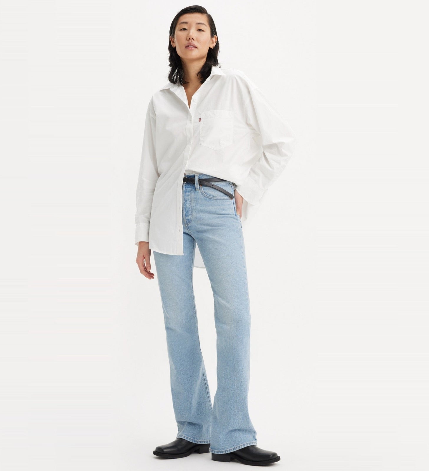 levi's® wedgie 高腰修身排釦直筒靴型牛仔褲 | 女裝 A871000032530 Hazy Shades – Levi's 香港