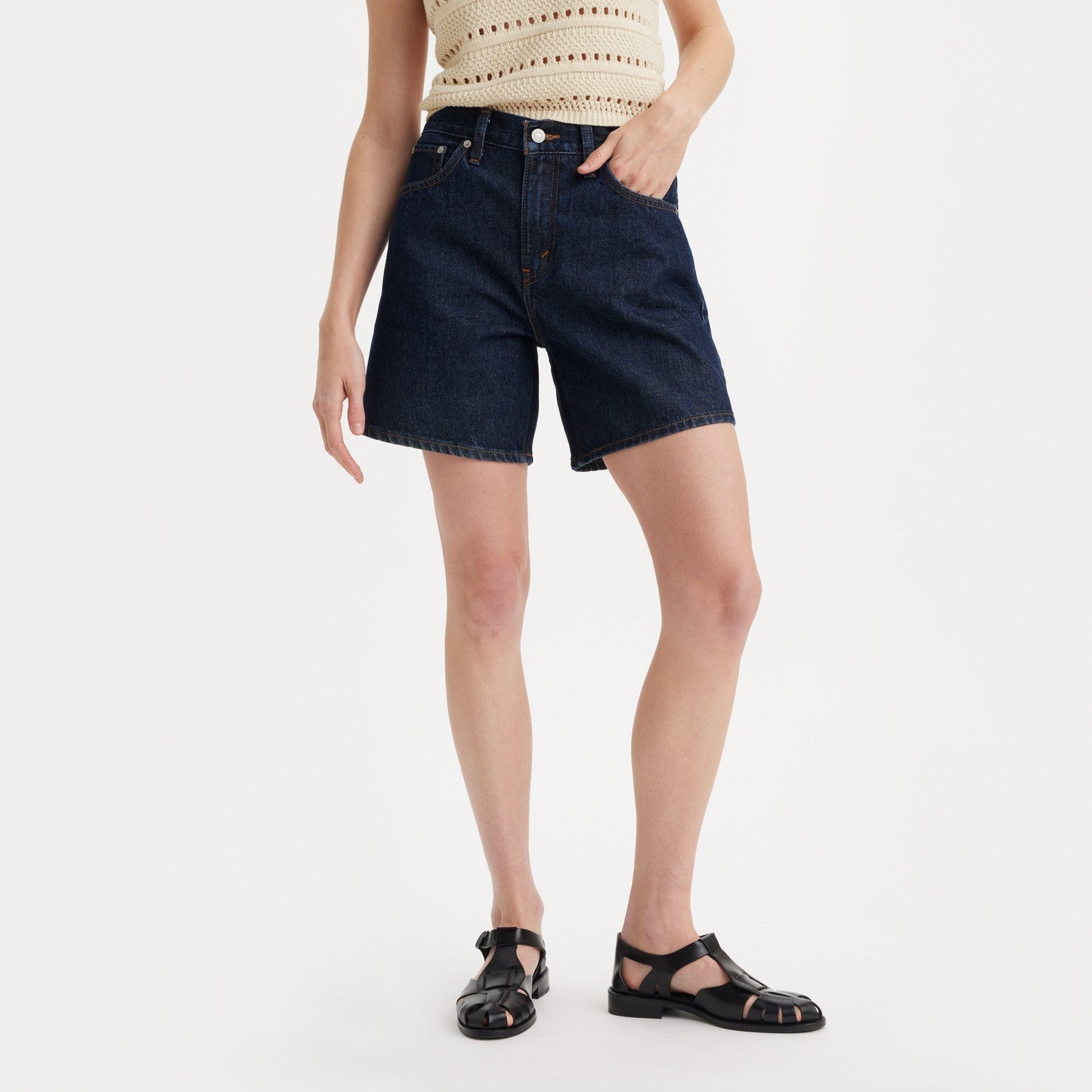 Levi's® 高腰 BAGGY 寬鬆短褲|女裝