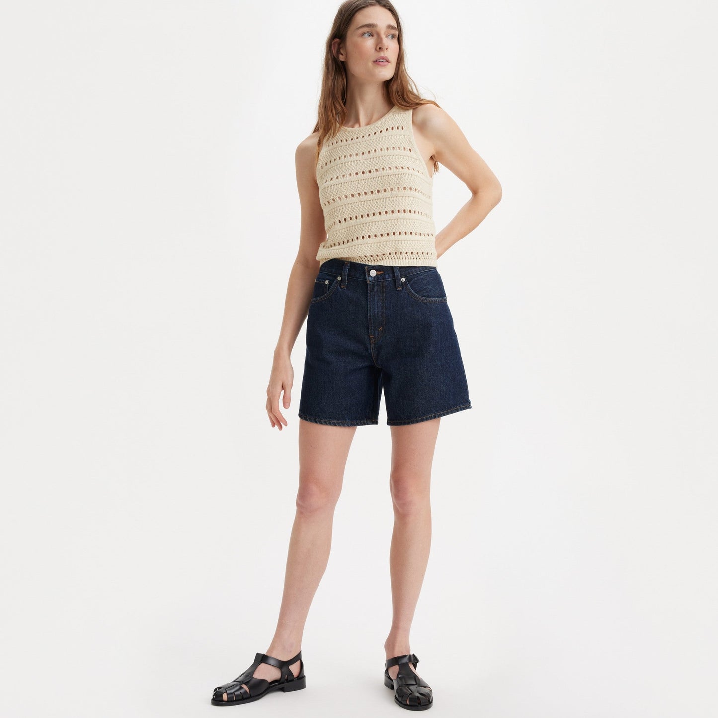 Levi's® 高腰 BAGGY 寬鬆短褲|女裝