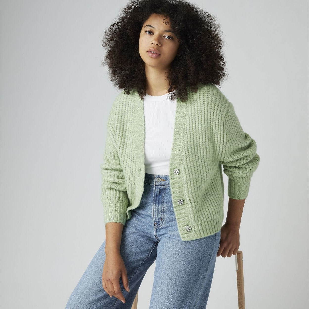 levi's® gala fairisle開襟毛衣| 女裝 A88990002XXS- Cameo Green – Levi's 香港