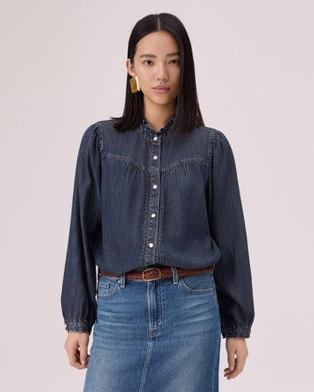  levi's® 靛藍 tencel 西部恤衫 | 女裝 006QH0001XS- Dark Wash  – Levi's 香港