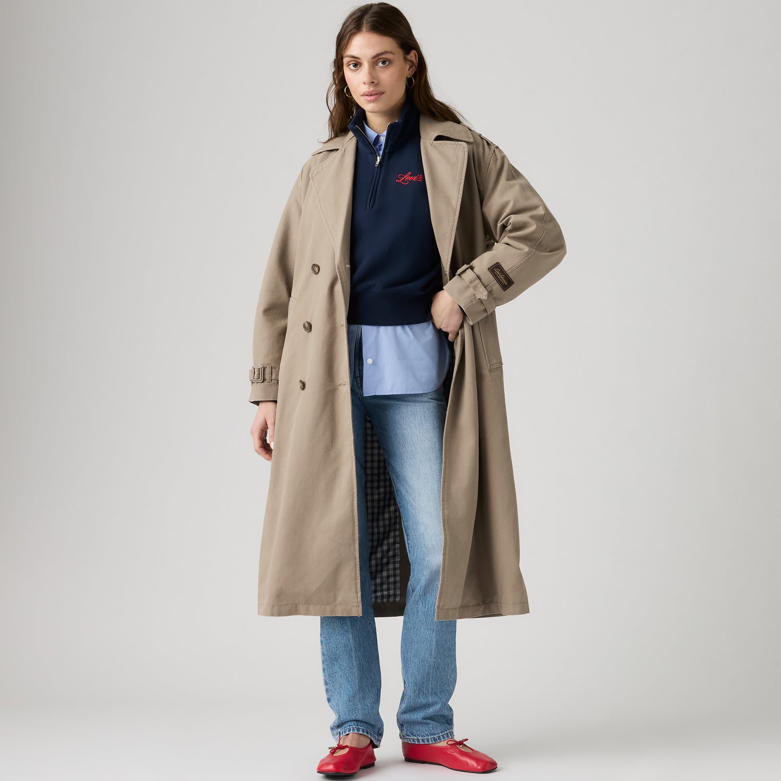 rosé朴彩英同款 levi's® serena 風衣 | 女裝 006RW0004XXS- Fallen Rock - Brown – Levi's 香港