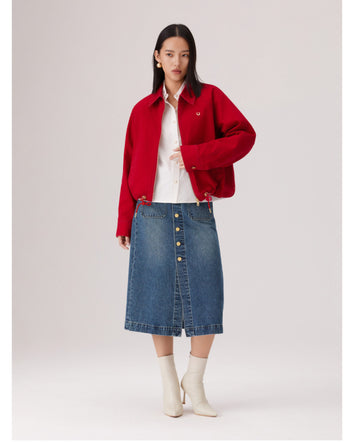 levi's® 鈕扣前開叉牛仔短裙 | 女裝 006JO000125- Indigo  – Levi's 香港